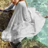 Kobiety stroje kąpielowe bikini sarong sukienka seksowna błyszcząca siatkowa plaża Sheer Długie kobiety ukryć brokatowy tunikę Złote Swimsut