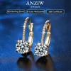 Trendy 14k Gold Plated Earrings Silver Hoops 925 Dingle for Women Spak Back Earring Drop Girls Jewelry 240112