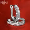 IOGOU Luxury 100% Real Hoop Earrings Silver 925 Clip On Woman Wedding Engagement Jewelry Gifts Certificate 240112