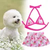 Dog Apparel 1 Set Pretty Pet Swimsuit Breathable Bikini Clear Printing Dress Up Ins Summer Beach