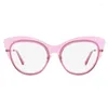 Sunglasses Frames 23 Euro-Am Butterfly Quality Acetates Glasses Frame For Women52-19-45Adjustable Nose Pad Lightweight Crystal Pinkfor Pre