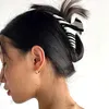 ヘアクリップヴィンテージアセテートストライプゼブラプリントクリップ