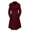 Plus size S-7XL moda feminina topos longo medieval trench coat feminino inverno preto gótico casaco elegante feminino casaco vintage feminino 240112