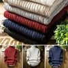 Men's Sweaters Autumn Warm Turtleneck Sweater Men Fashion Solid Knitted Mens 2024 Casual Male Double Collar Slim Pullover