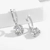 Certified 4 Carats 8mm Diamond Earrings For Women 100% 925 Sterling Silver Rhodium Plating Wedding Jewelry Trend 240112