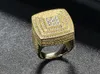 2024 Beliebter Hip Hop Ring Iced Out Gold 925 Sterling Silber Baguettemen Quadratische Ringe für Männer