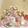装飾的な花かぎ針編みの花の花束手編みのパフ付きライトストリングニット人工バレンタインデーギフトウェディングゲスト