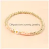 Bohemian Colorf Clay Bracelets For Women Summer Beach Beaded Charm Bracelet Elastic Soft Y Jewelry Drop Delivery Dhpgj