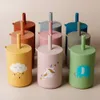 New Baby Bottles# TYRY.HU 1Pc Baby Feeding Straw Cup Baby Cartoon Learning Feeding Cup Food Grade Silicone Toddler Water Bottle Tableware BPA Free