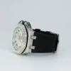 Stylish Watch Featuring Moissanite Half Diamond Design with Rubber Strap Ensuring A Fashionable and Elegant Appearance