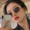 Netblack Tea Oval New Women's Ins Small Frame Hip Hop Bar Jump Di Sunglasses