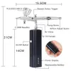 Professional Cordless Spray Gun Compressor Super Work Quiet Replace Battery Power Display Art Design Nail Tools 240113