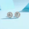 Neetim Studörhängen för kvinnor S925 Sterling Silver White Gold Plated Diamond Earring Ear Studs Wedding Fine Jewelry 240112