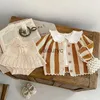 Ensembles de vêtements Baby Girls Clothes Fashion Sweater Mabet et tricot Bloomer 2 PCS Girls Suit H240508