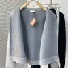 Italia Miuccia Uomo Donna Cardigan lavorato a maglia Maglione lavorato a maglia spesso girocollo maglione di lana Casual lana cashmere manica lunga inverno caldo maglietta Bianco Grigio Maglieria ampia