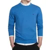 Polos décontractés pour hommes, maillot solide, pulls à manches longues, 100% coton Harmont, col rond, grande taille, printemps-automne, 240112