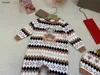 Luxury infant jumpsuits Doll Bear Pattern boys girls Knitted set Size 59-90 Open file design newborn baby Crawling suit Jan10