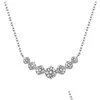 Moissanite Pendant S925 Sier CLAVICLE CHAIN ​​Womens Halsband Engagemangsjubileum Gift Drop Delivery DHYVF