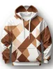 Mens Hoodie Color Block Design Hoodies 3D Print Graphic Tops Autumn Trendy Long Sleeve Streetwear Hooded For Men Clothes 240112