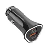 PD Car Charger Fast Charging Dual-port 38W PD3.0+QC3.0 USB Car Charger for iPhone Xiaomi Mobile Phone With Retail Box