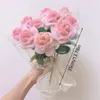 Decorative Flowers High Quality Handmade Rose Flower Gradient Pink Color For Valentine's Day Romantic Diy Bouquet Gifts Wedding Party Decor