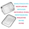 Vaisselle LBER Récipient à déjeuner en acier inoxydable avec clips de verrouillage et conception étanche Boîtes à bento de 800 ml pour enfants ou annonces