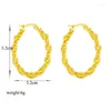 Hoop Earrings 316L Stainless Steel Gold Color Ball Twist Circles For Women Fashion Girls Ear Buckle Jewelry Gifts Bijoux