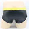 Underpants Men's Briefs Faux Leather Jockstrap Thong Stretch Sissy Pouch Panties Underwear Black Low Waist Male