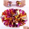 Other Event & Party Supplies Other Event Party Supplies Christmas Pom Poms Cheerleading 120G Cheering Pompom Metallic Products Many Co Dh6Up