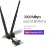 Adaptateurs réseau Wifi 6E 3000Mbps Pci-E Bluetooth 5.3 Adaptateur sans fil Intel Ax200 Chip PCI Express Card CF-Ax210 Antenne pour Win 10 1 Otydb