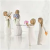 Arts et artisanat Nativité Bénédiction quotidienne Ange Figure Statues Thanksgiving Bible Noël Halloween Mariages Anniversaires Maison Cadeau S Dhphd