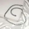 Collana da tennis in argento sterling 925 ghiacciato Hip Hop Catena da tennis a grappolo di diamanti Vvs Baguette Moissanite