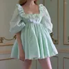 Casual jurken Fairycore prinses Kawaii jurk met pofmouwen Verjaardagsfeestje Club jaren 90 Vintage vierkante kraag Bubble Mesh A-lijn voor dames