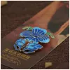 Hänge halsband foyuan sier färg bränd blå phalaenopsis blommor kvinnlig klassisk fjäril älskar etnisk droppleverans dhvgf