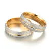 Bröllopsringar för kvinnor och män aaa zirkon enkelt mode rosguld färg engagemang 14k gula guld smycken par ringälskare gåva