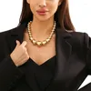 Ketten Gothic Vintage Perlenkette Halskette Zubehör Einzigartige Halsketten Verzierung Schlüsselbein Schmuck für Partyversammlungen F0S4