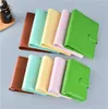 Macaron Color A5 Ring Binder Pu Clip-On Notebook Leather Loose Leaf Cover Notebooks Journal Kawaii Stationery