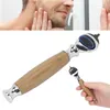 Double Edged Holder Safety Manual Shaver Handle Stainless Steel Beard Trimmer Wooden Without Blade Men Shaving Tool 240112