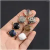 Colares Pingente 12 Pcs Natural Pedra Jóias Conector Quadrado Flash Labradorite Lapis Lazi Turquesa Fazendo DIY Colar Presente Drop D Dhlrx