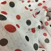 Clothing Fabric 2024 Telas De Algodon Para Patchwork Stamping Color White Chiffon Knit Cloth Size Red And Black Points Along The Fiber