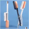 Cleaning Brushes Bottle Cup Cleaning Brush Mti-Functional Long Handle Triple Household Soft Bristle Sponge Drop Delivery Home Garden H Dhdlt