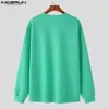 Koreanischen Stil Casual Einfache Stil Tops INCERUN Männer Casual Alle-spiel Pullover Mode Party Solide Semi-zip Pullover s-5XL 240113