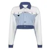 Kvinnor Autumn Fashion Womens Button Letters Coat Woman Designer Jackor Jeans Socialite Cargo Denim Shor 23