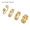 Cluster-Ringe, lässige Vergoldung, strukturierte Münze, klobige Ringpackung für Frauen und Mädchen, elegante, wunderschöne, schöne Party-Dekoration