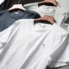 Camisetas masculinas verão finas dez mil agulhas bordadas camiseta top
