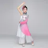 Stage Wear 2024 Girls Classical Dance Fan Yangko Elegancki kostium pojedynczy rękaw Starożytny odzież