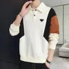 Suéteres masculinos moda casual redondo manga comprida suéter outono inverno carta impressão tricô jumper