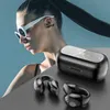 Earphones NEW Bone Conduction Bluetooth 5.3 Earphones Wireless Headphones TWS Earclip Design LED Earbuds Ear Hook Sports Headset with Mic