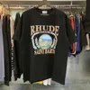 Designer T Shirt Rhude Shirts Summer Mens Shirts Casual Short Sleeved Womens Rhudes Designers For Men Tops T-Shirts Clothing Us Size S-XXL URRX D984 D984 2KBM 2KBM