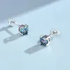 djmax 032ct stud earrings for women original 925 Sterling Silver Mutiple Colors Lady Diamond 240112